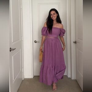 Abercrombie & Firch Linen Matching Set Purple XS/S